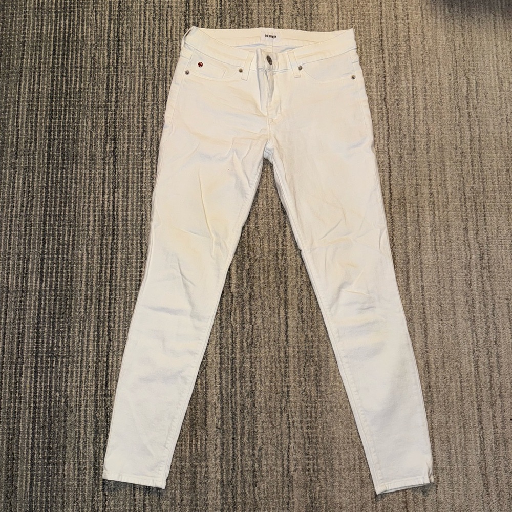 Hudson “Krista” Super Skinny White Jeans - Size 28